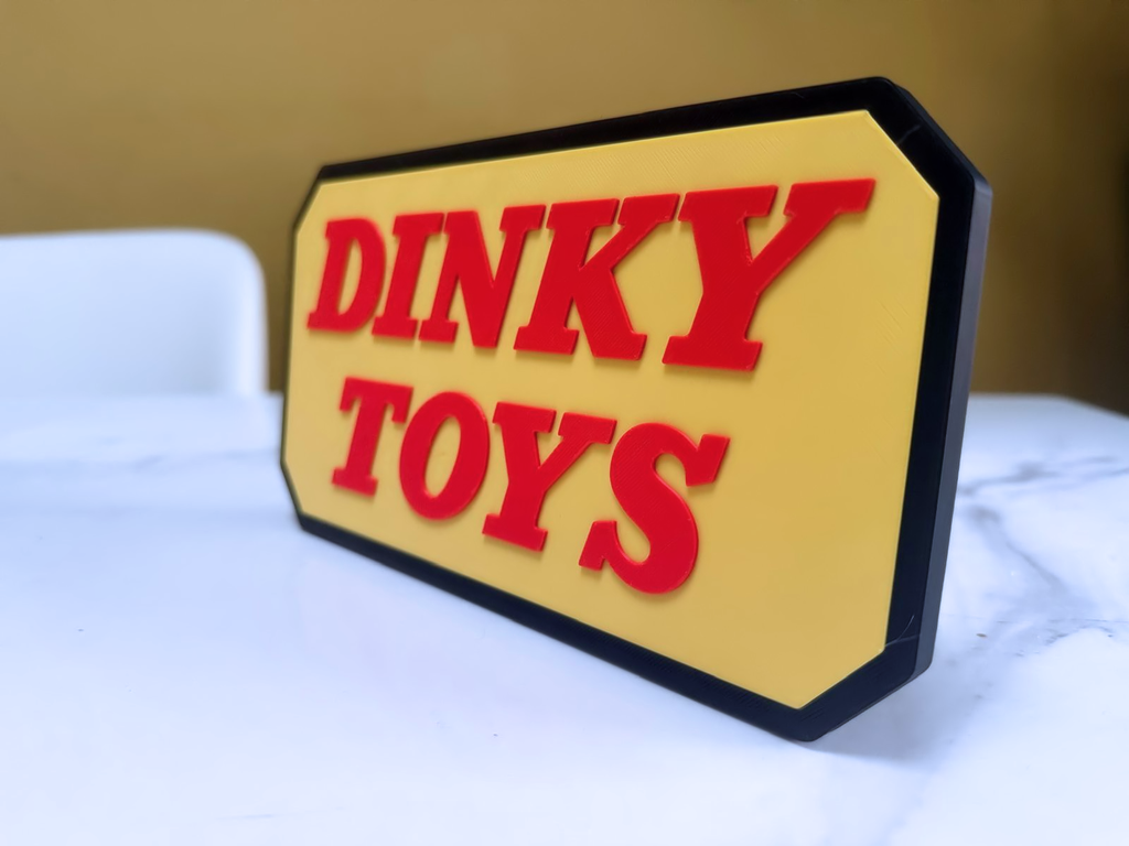 Dinky Toys Inspired Diecast Model Car Wall Plaque, Matte Black, Sunshine Yellow & Cherry Red, 22cm