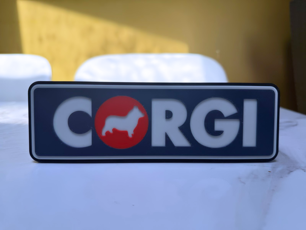 Corgi Toys Inspired Diecast Model Car Wall Plaque, Matte Black, Navy Blue, White & Red, 22cm