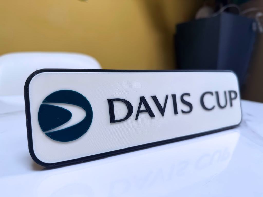 Davis Cup Inspired Tennis Wall Plaque, Black White & Dark Green, 20cm