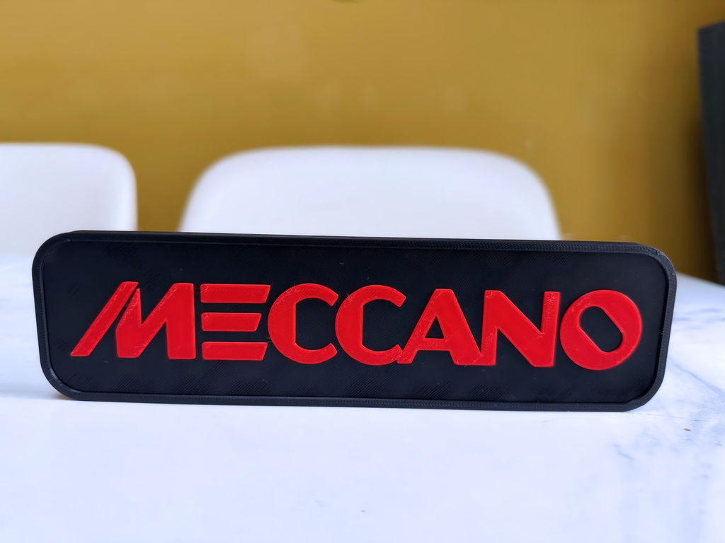 Meccano Inspired Retro Model Building Wall Plaque, Matte Black & Red, 22cm