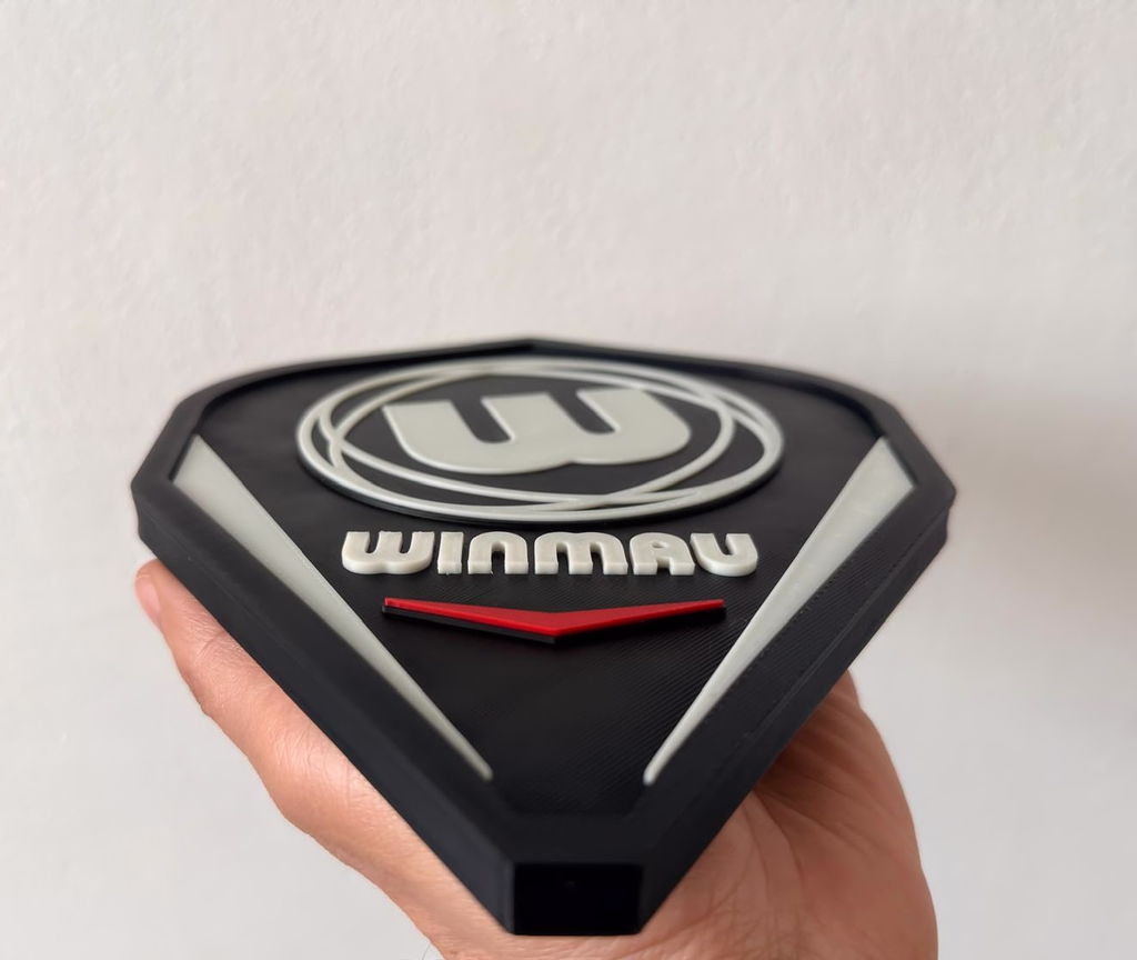Winmau Inspired Darts Wall Plaque, Matte Black Red & Milky White, 22cm