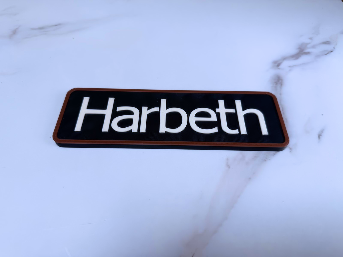Harbeth Inspired Hi-Fi Speaker Wall Plaque, Matte Black, Brown & White, 22cm