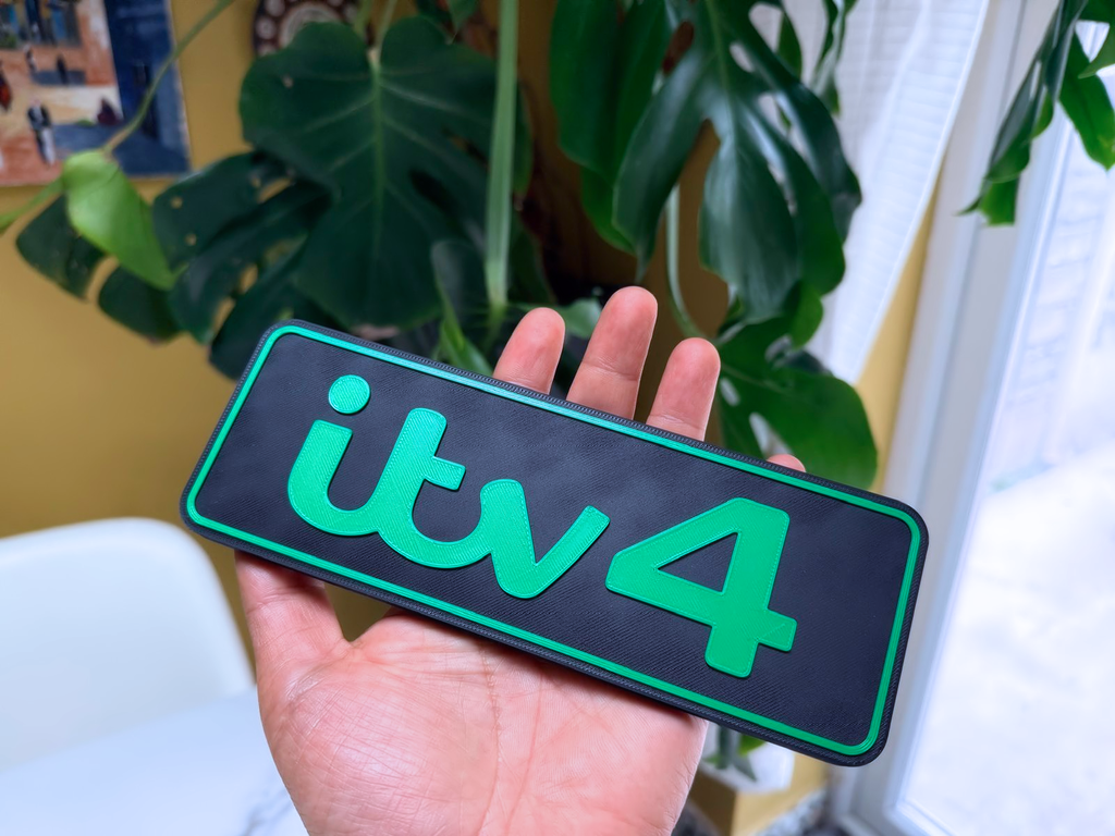 ITV4 Inspired Sports TV Wall Plaque, Matte Black & Green, 20cm