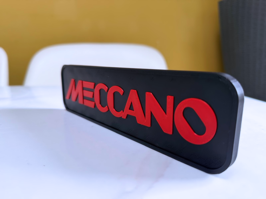 Meccano Inspired Retro Model Building Wall Plaque, Matte Black & Red, 22cm
