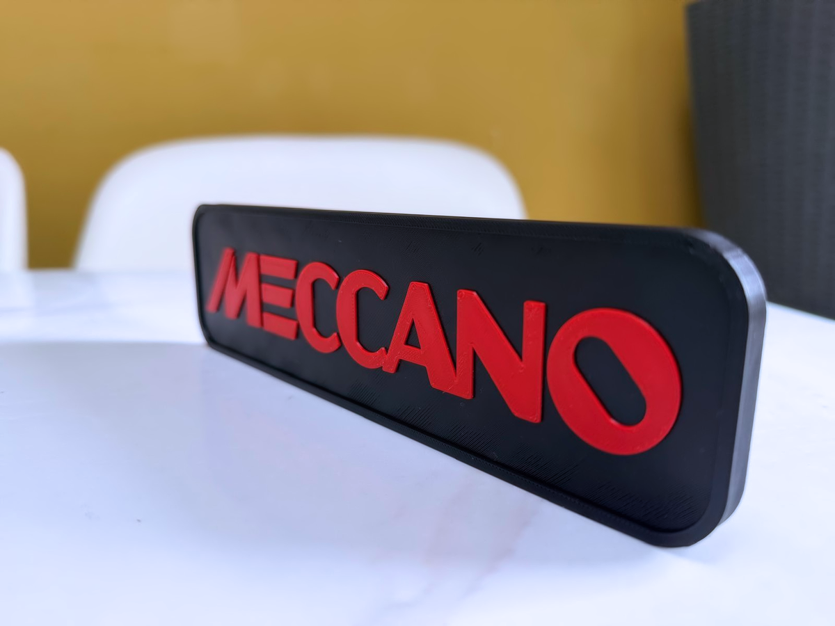 Meccano Inspired Retro Model Building Wall Plaque, Matte Black & Red, 22cm