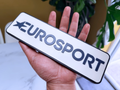 Eurosport Inspired Sports TV Wall Plaque, Matte Black, White & Navy Blue, 24cm