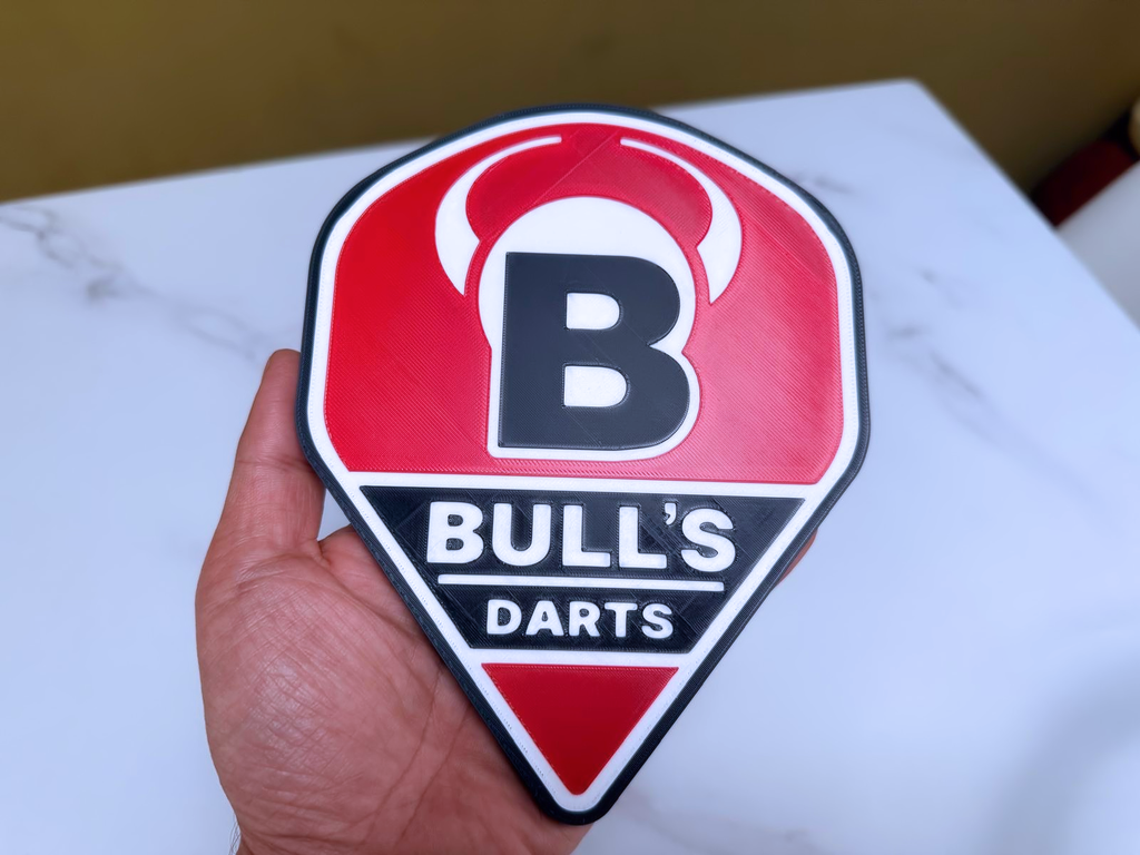 Bull’s Darts Wall Plaque, Red Black & White, 18cm