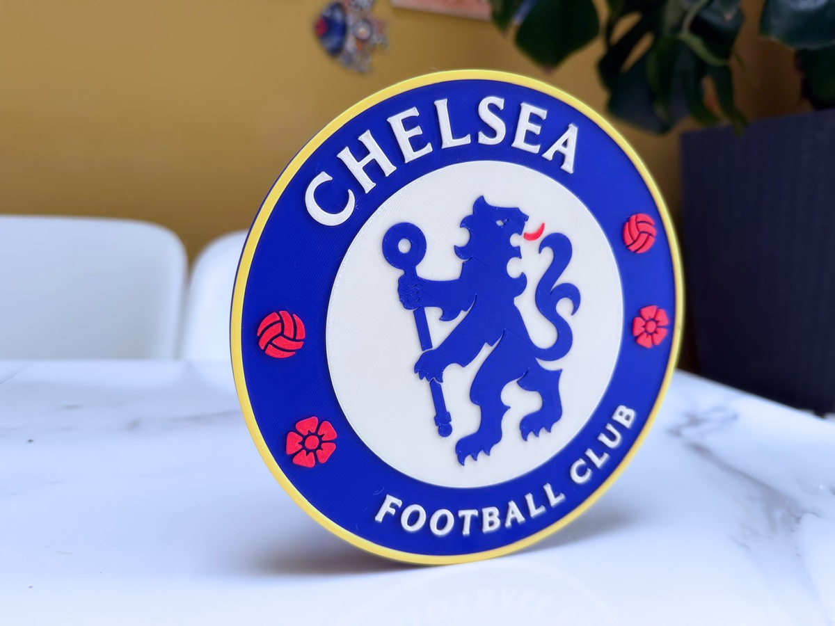 Chelsea FC Inspired Round Wall Plaque, Blue & White, 18cm