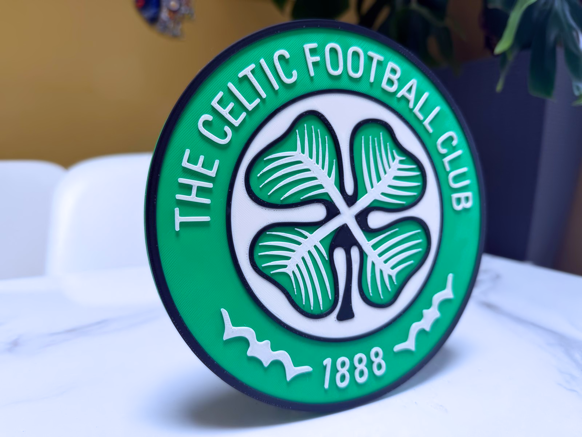 Celtic FC Inspired Round Wall Plaque, Green & White, 18cm