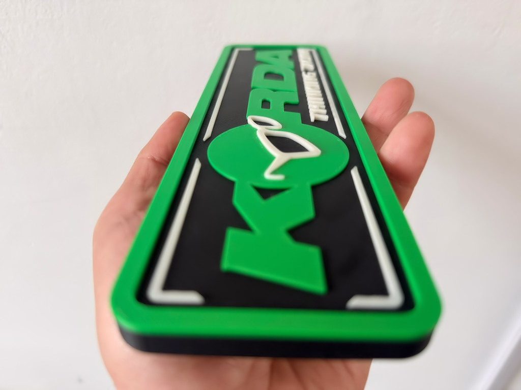 Korda Thinking Tackle Inspired Fishing Display Plaque, Green Black & White, 24cm