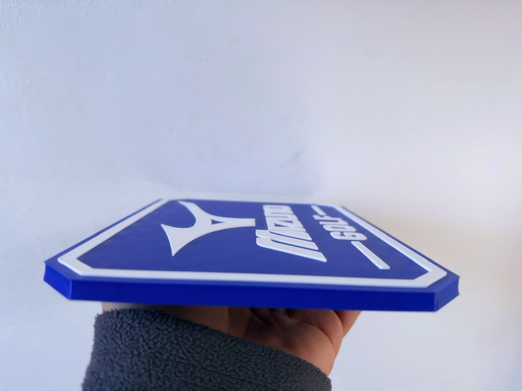 Mizuno Golf Wall Plaque, Blue & White, 22cm