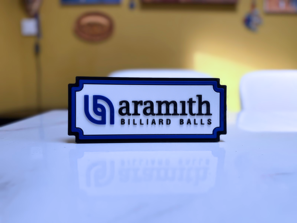 Aramith Billiard Balls Inspired Pool & Snooker Wall Plaque, Matte Black Milky White & Blue, 22cm