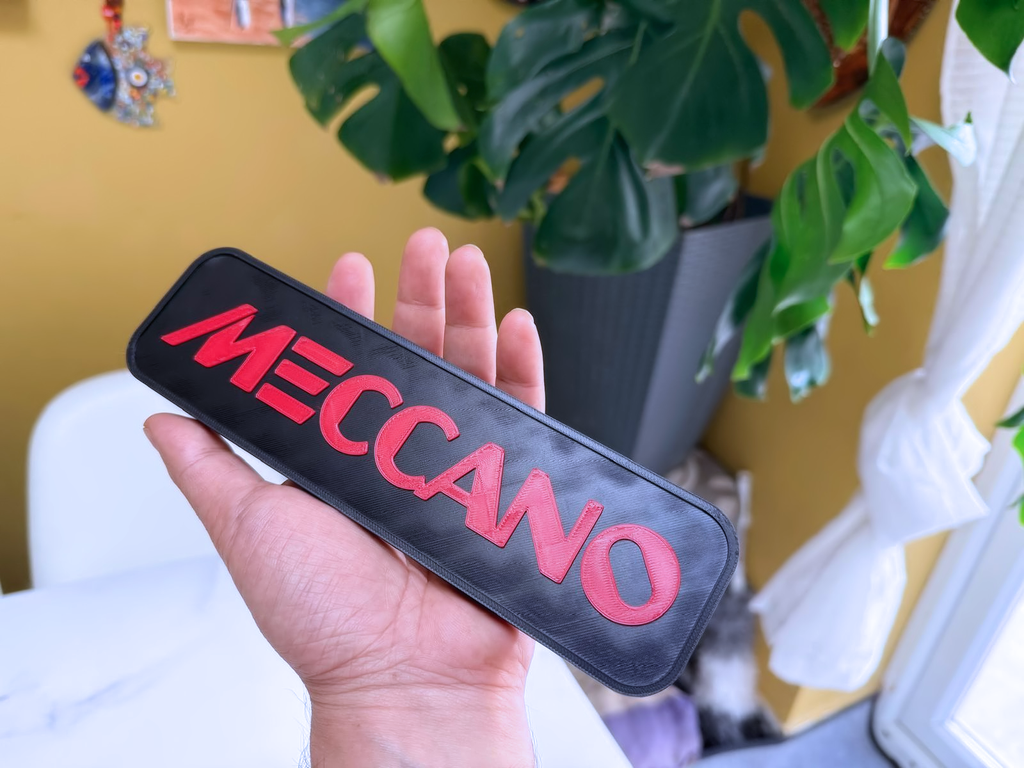 Meccano Inspired Retro Model Building Wall Plaque, Matte Black & Red, 22cm