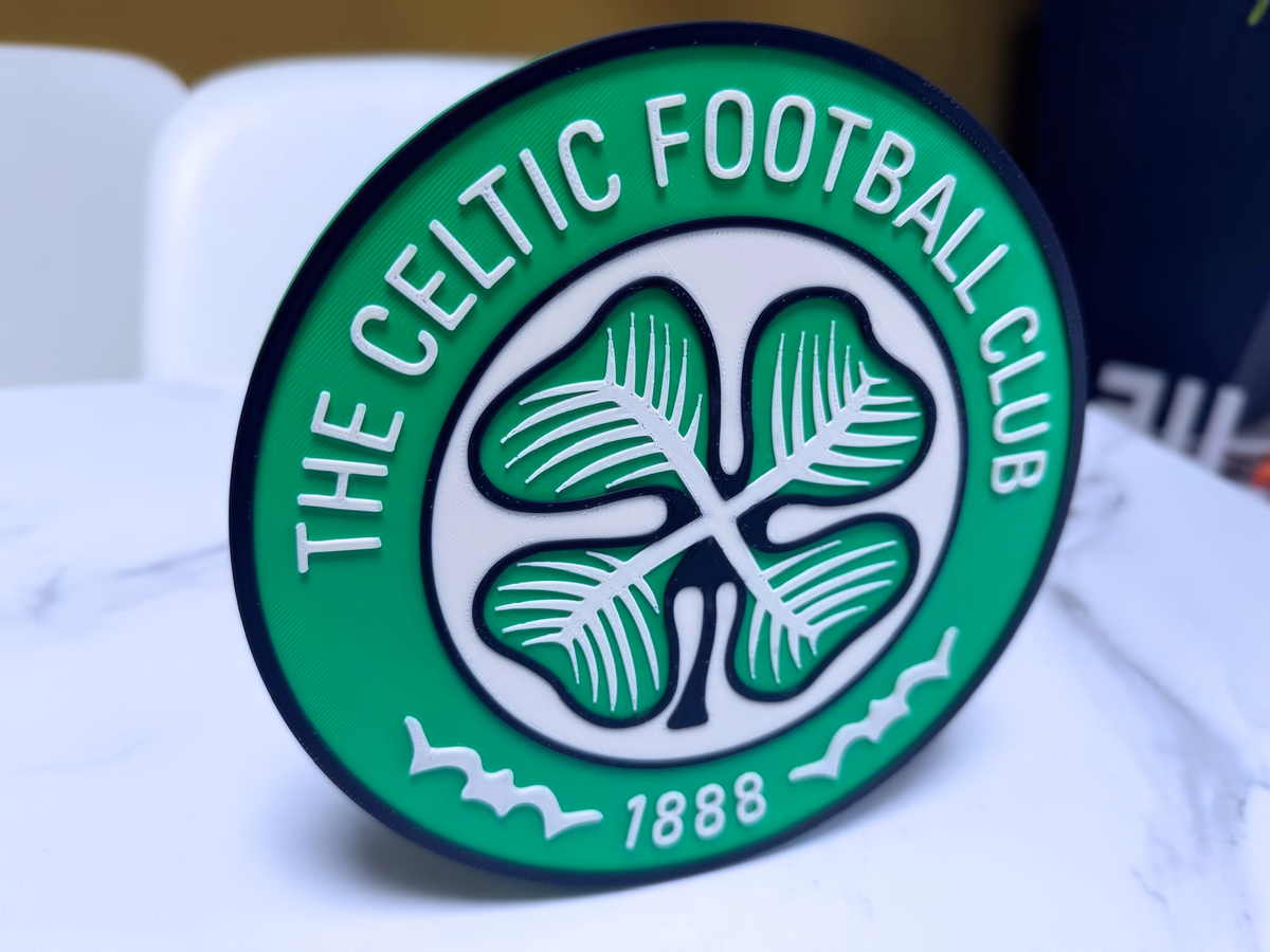 Celtic FC Inspired Round Wall Plaque, Green & White, 18cm