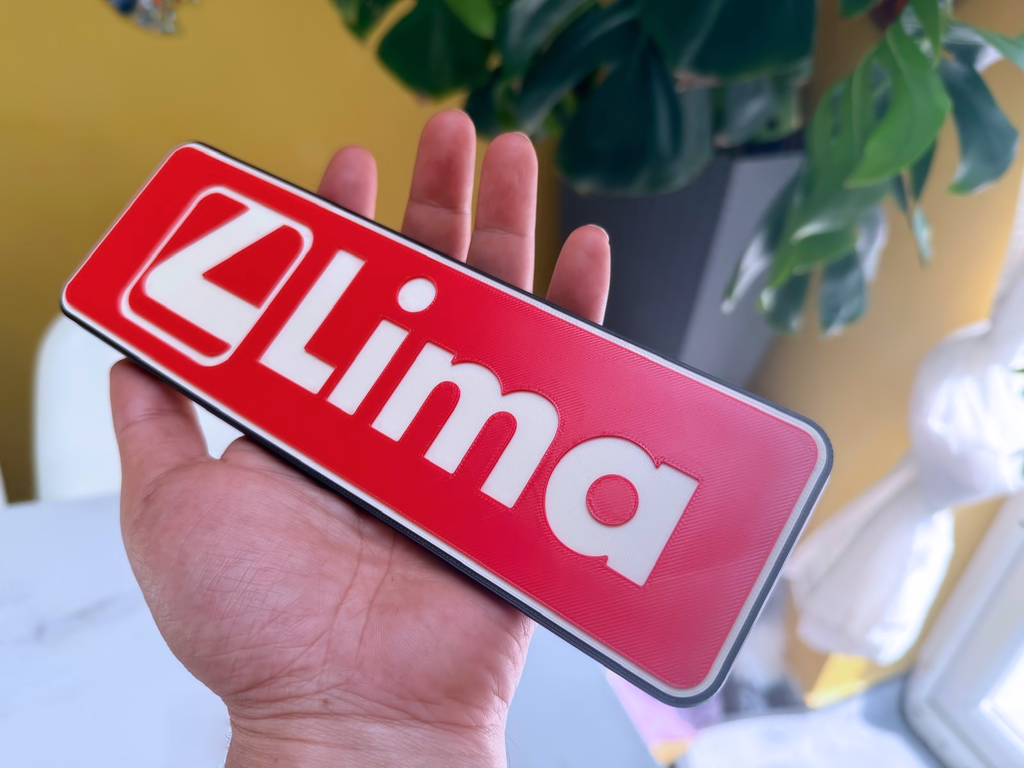 Lima Model Railways Inspired Wall Plaque, Matte Black, White & Red, 22cm