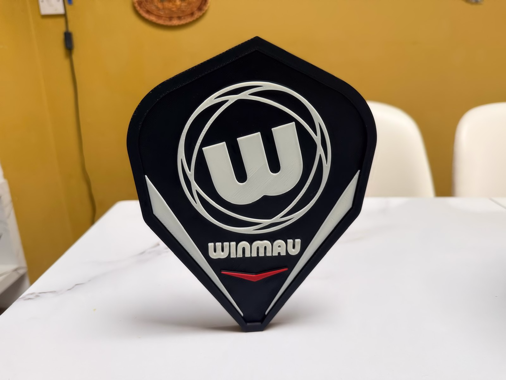 Winmau Inspired Darts Wall Plaque, Matte Black Red & Milky White, 22cm
