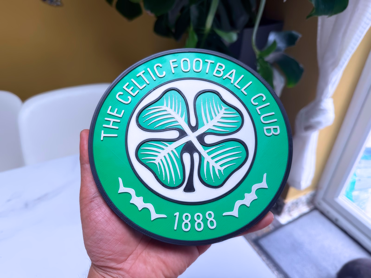 Celtic FC Inspired Round Wall Plaque, Green & White, 18cm