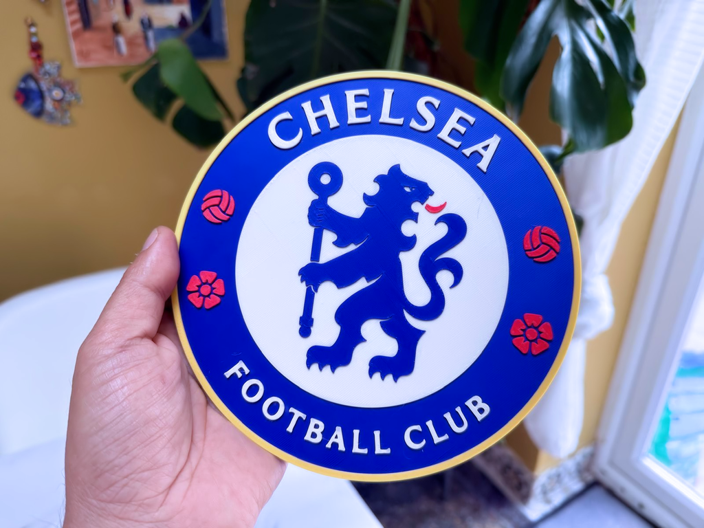 Chelsea FC Inspired Round Wall Plaque, Blue & White, 18cm