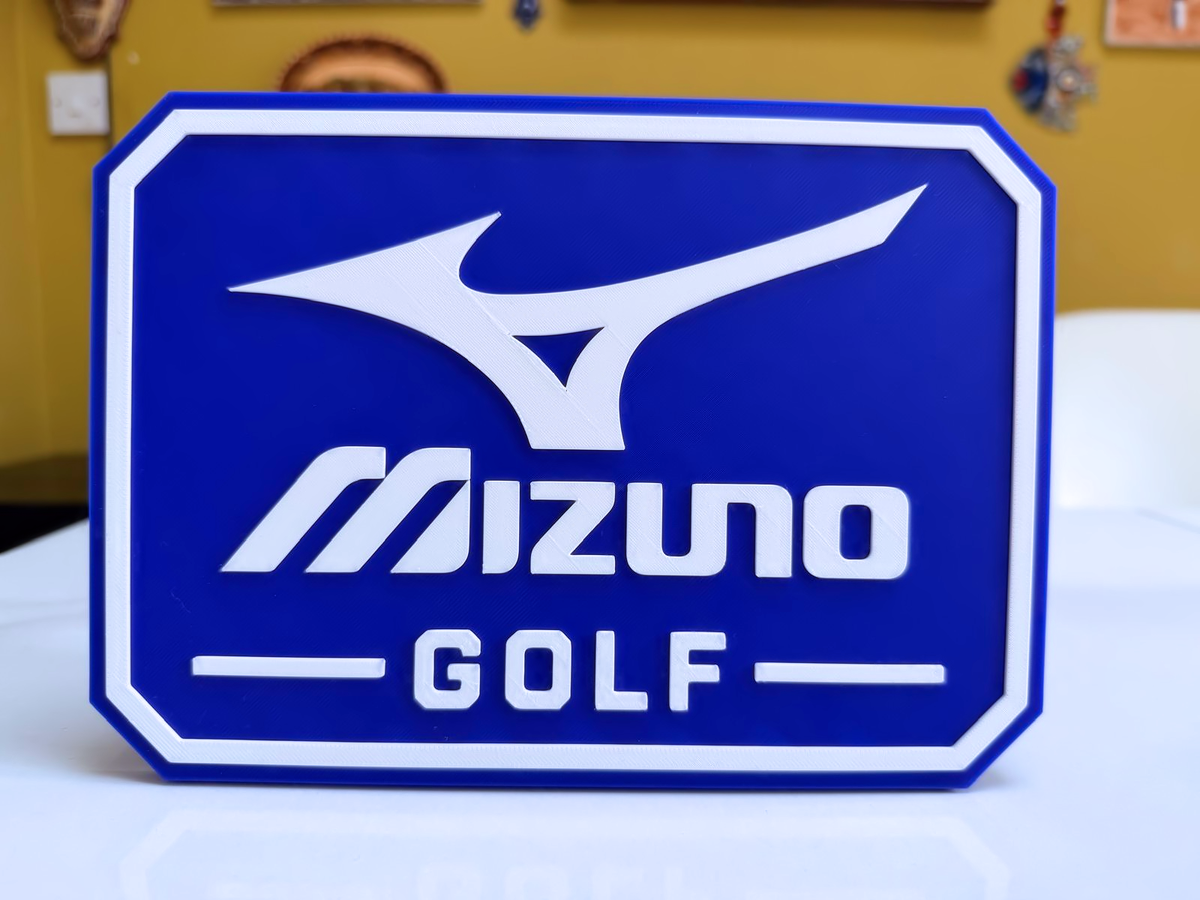 Mizuno Golf Wall Plaque, Blue & White, 22cm