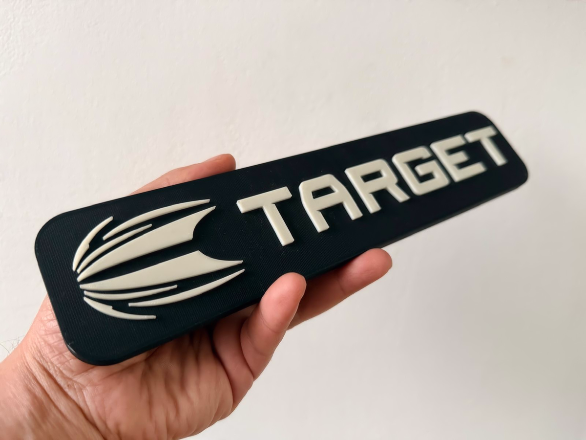 Target Darts Inspired Wall Plaque, Matte Black & Bone White, 28cm