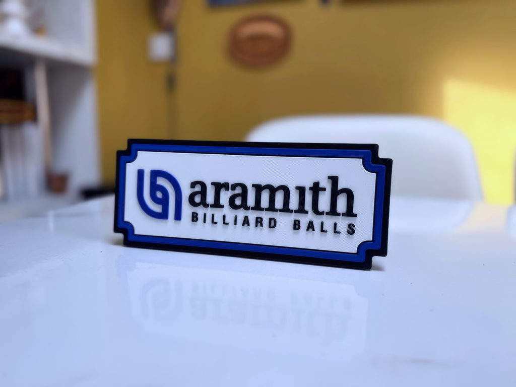 Aramith Billiard Balls Inspired Pool & Snooker Wall Plaque, Matte Black Milky White & Blue, 22cm