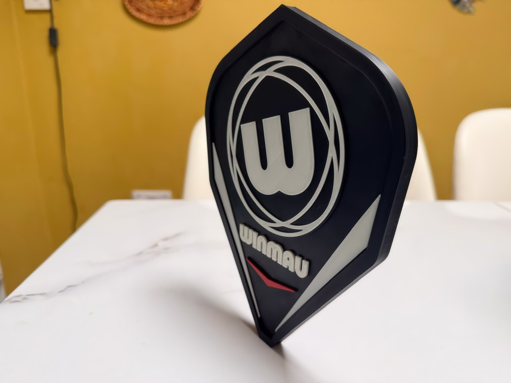 Winmau Inspired Darts Wall Plaque, Matte Black Red & Milky White, 22cm