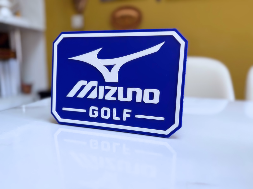 Mizuno Golf Wall Plaque, Blue & White, 22cm