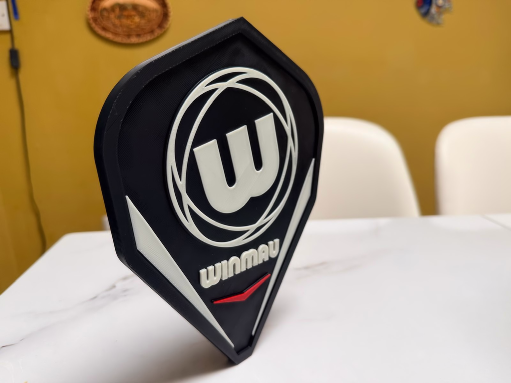 Winmau Inspired Darts Wall Plaque, Matte Black Red & Milky White, 22cm