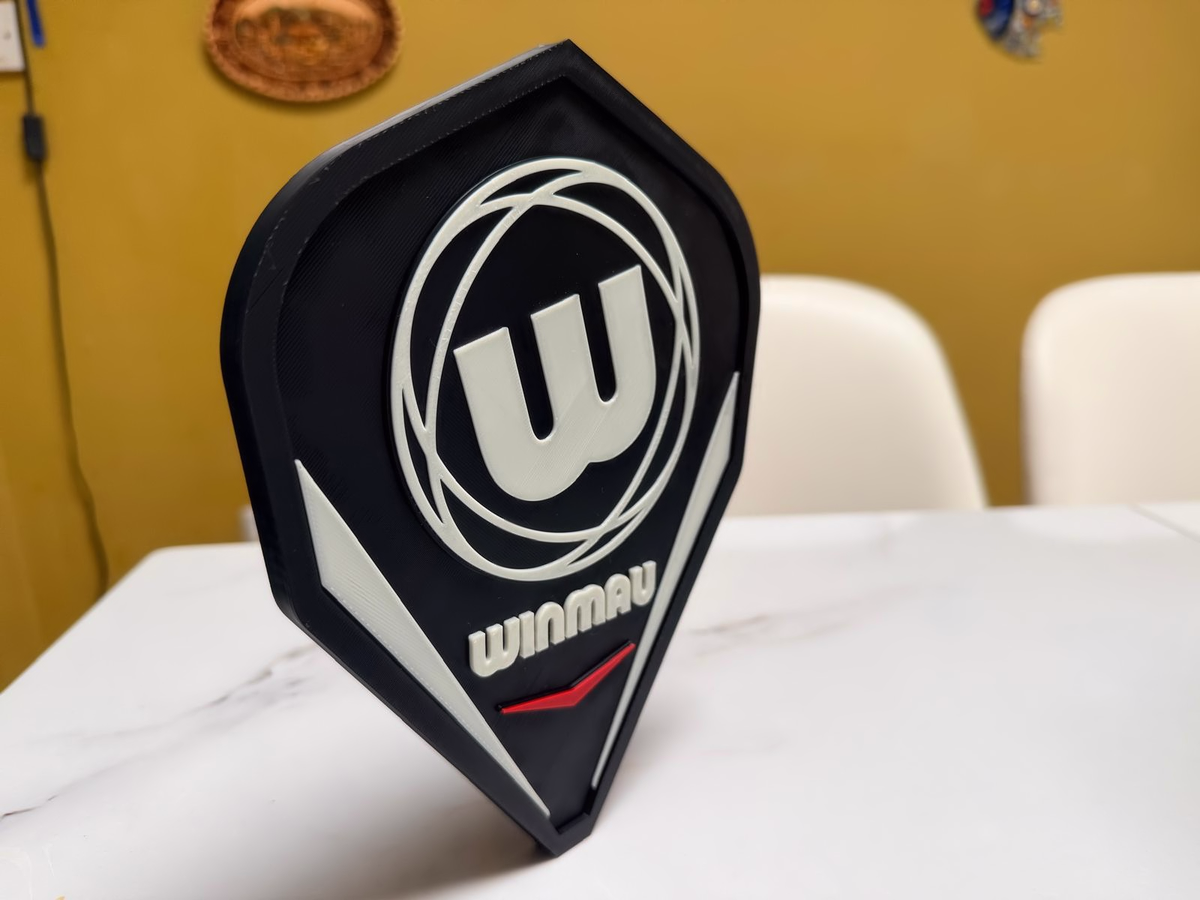 Winmau Inspired Darts Wall Plaque, Matte Black Red & Milky White, 22cm
