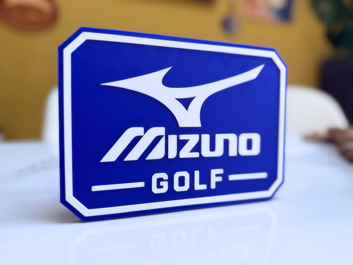 Mizuno Golf Wall Plaque, Blue & White, 22cm