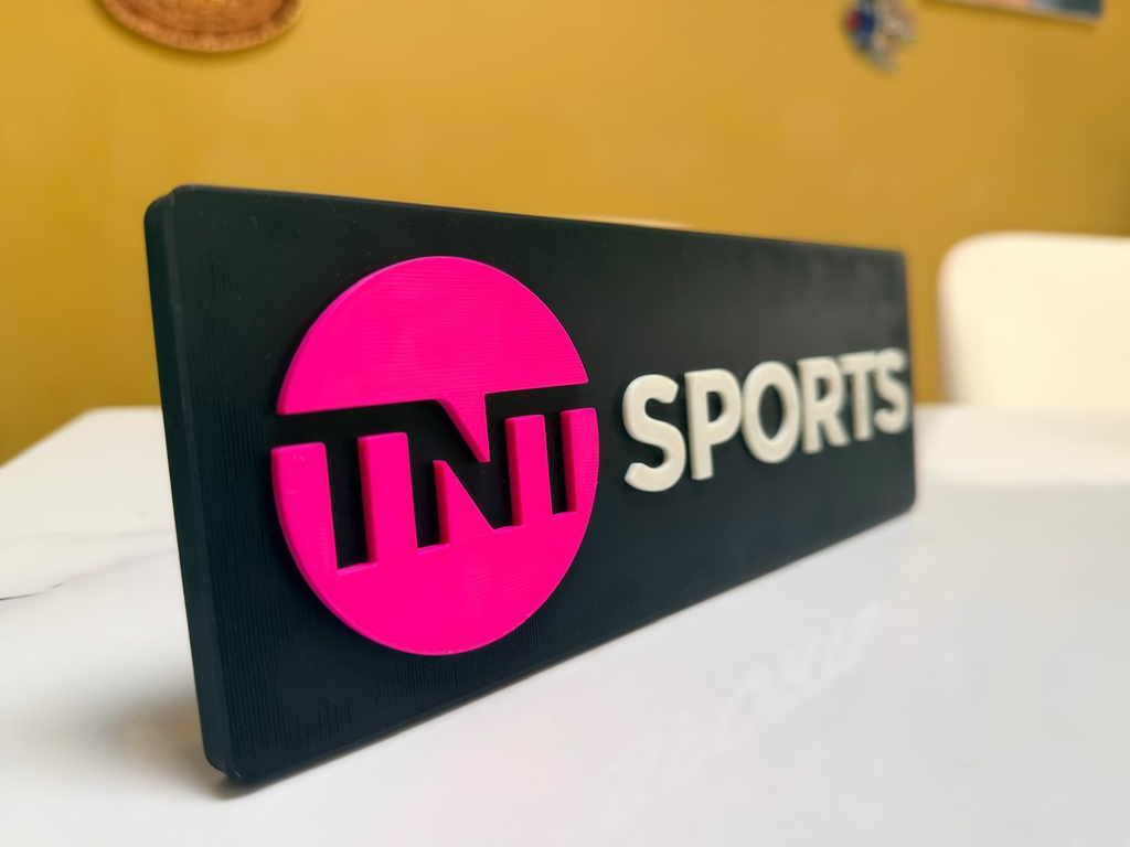 TNT Sports Inspired Wall Plaque, Magenta Black & White, 25cm