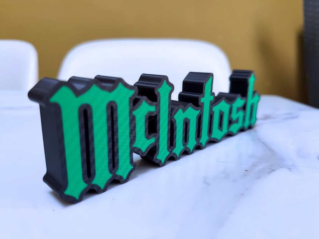 McIntosh Inspired Free Standing Hi-Fi Display Plaque, Matte Black & Green, 22cm