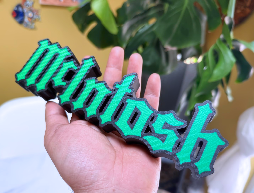McIntosh Inspired Free Standing Hi-Fi Display Plaque, Matte Black & Green, 22cm