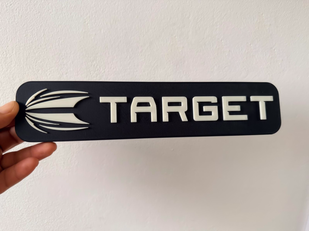 Target Darts Inspired Wall Plaque, Matte Black & Bone White, 28cm