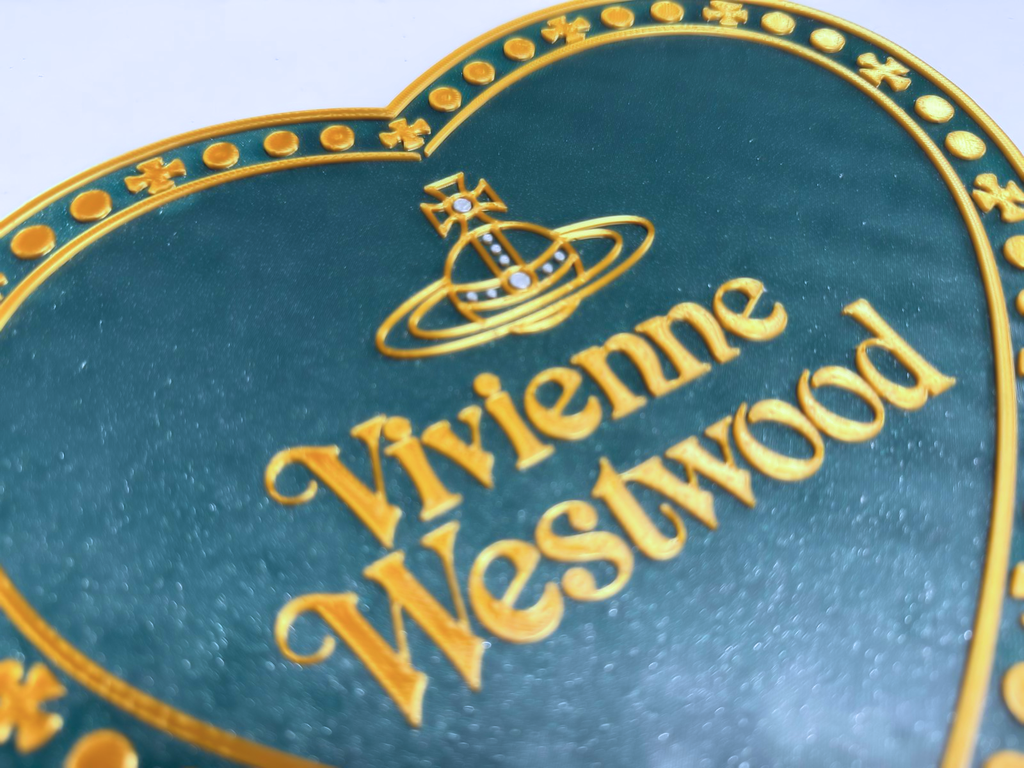 Vivienne Westwood Inspired Heart Wall Plaque, Green & Gold, 19cm