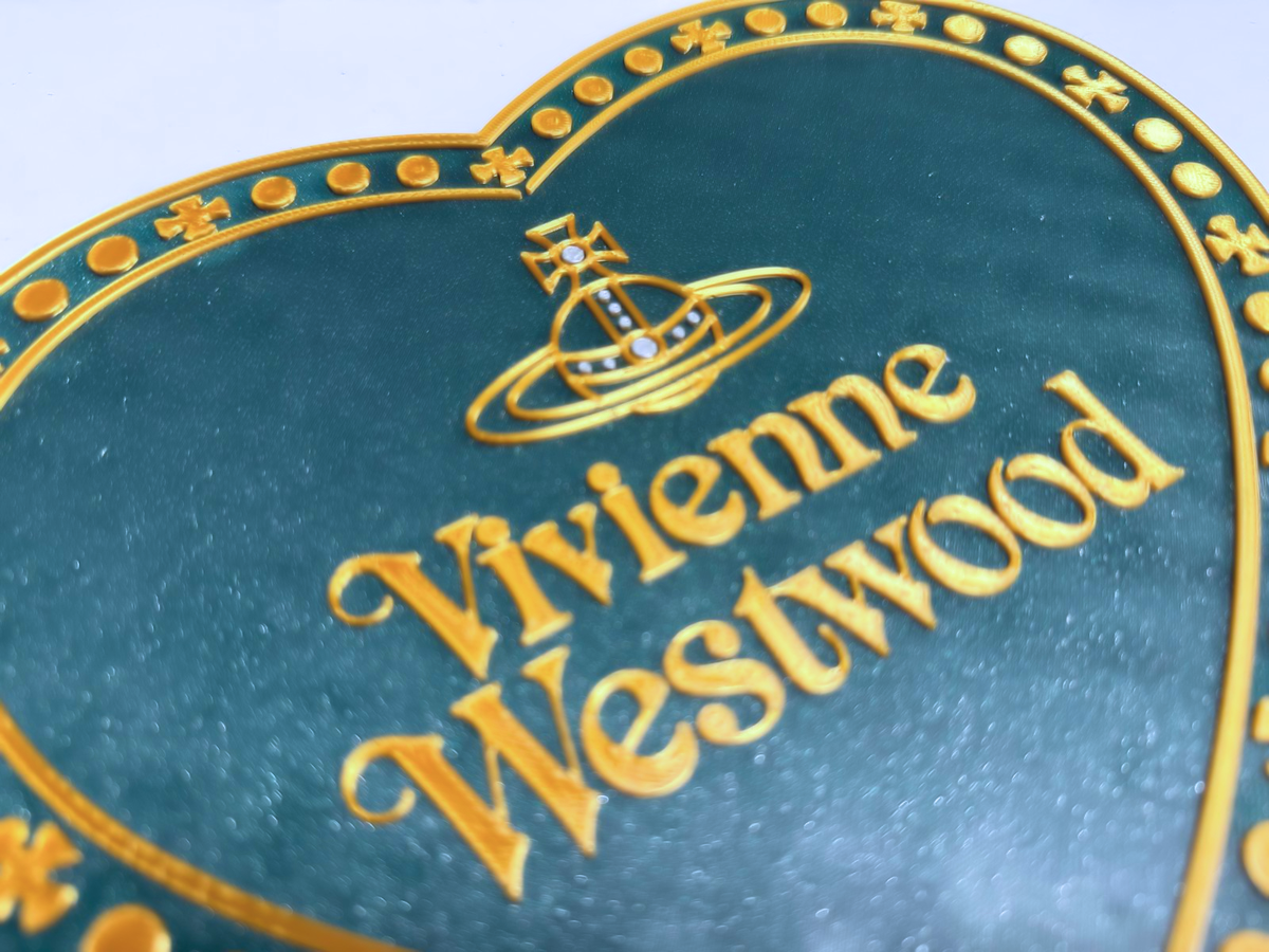Vivienne Westwood Inspired Heart Wall Plaque, Green & Gold, 19cm